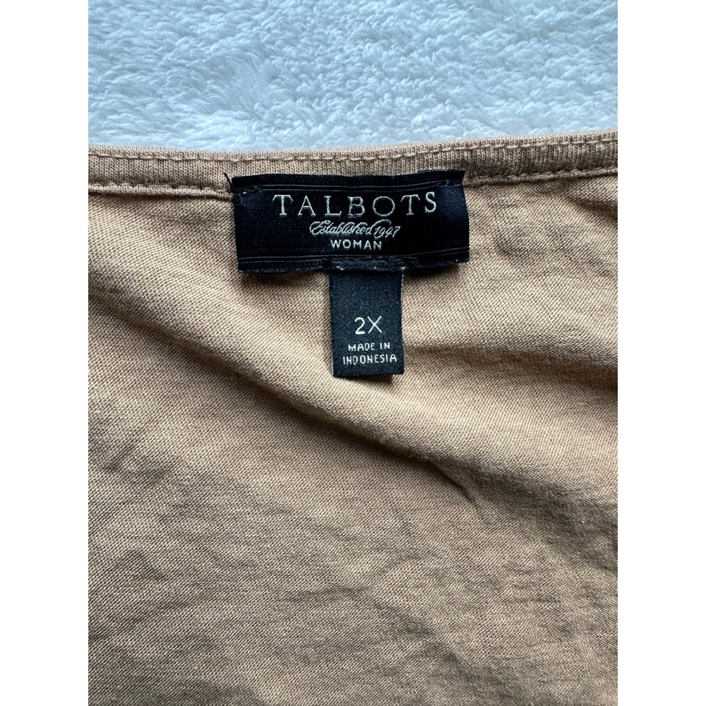 Talbots Woman 2X Champagne Gold Sequin Tank Top Sleeveless Knit Tan Brown-22 - Picture 4 of 11